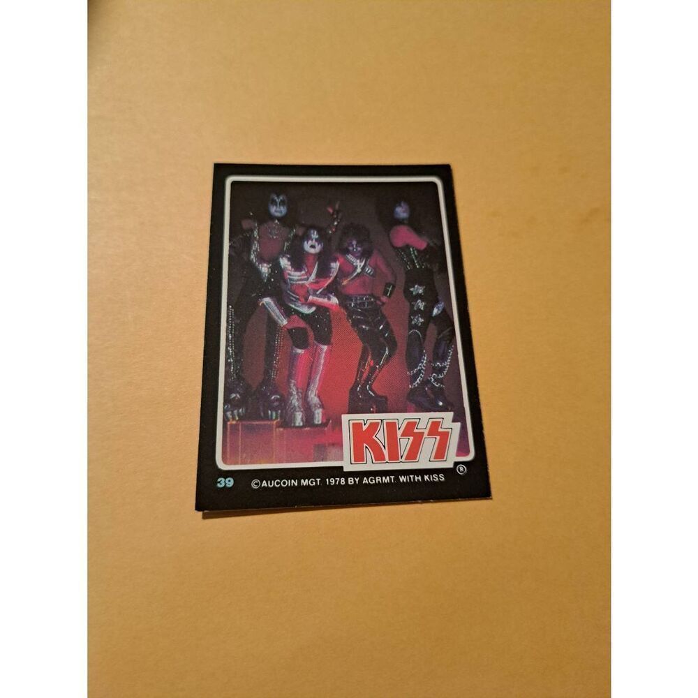Vintage 1978 Aucoin Management AGRMT KISS Trading Card No 39 Collectible Rock